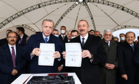  Ադրբեջանի և Թուրքիայի նախագահները դրել են Զանգեզուրի միջանցքի հիմքը -  Լուսանկարներ  